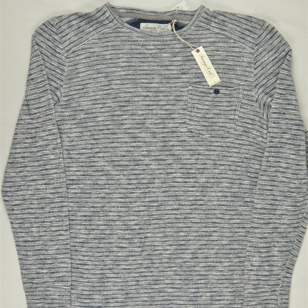 Sovereign Code Men Navy Striped Sweatshirt sz L